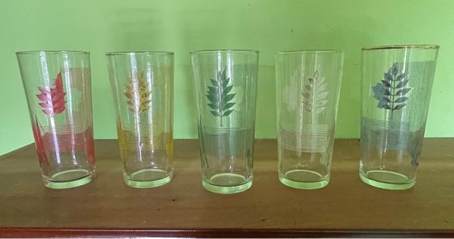 Vasos Vintage - 5 Cristal Colores