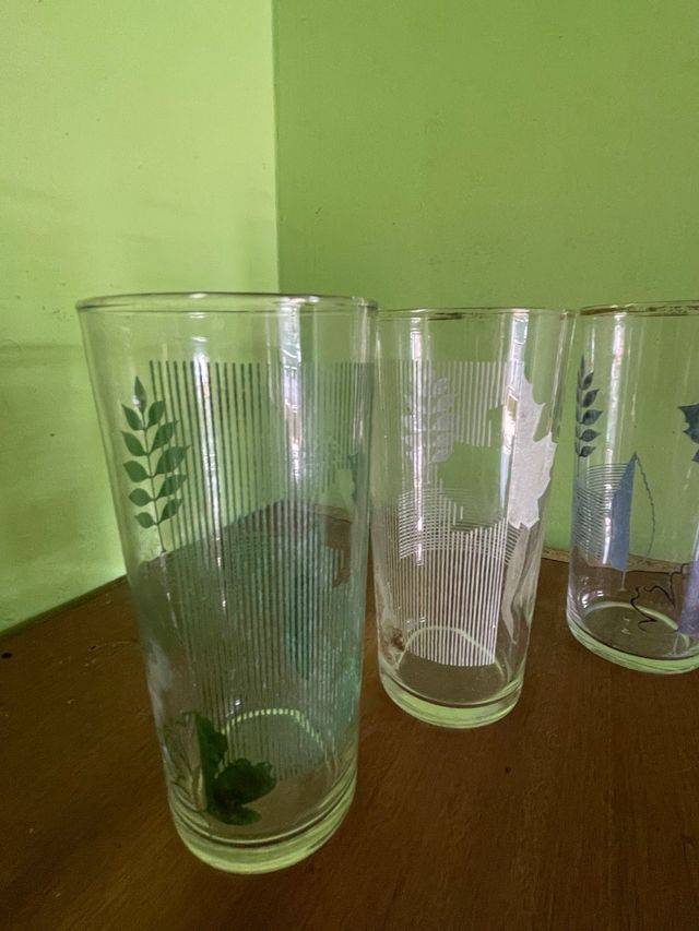 Vasos Vintage - 5 Cristal Colores