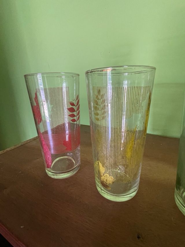 Vasos Vintage - 5 Cristal Colores