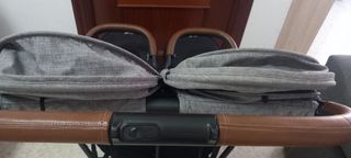 Carrito gemelar ligero gris