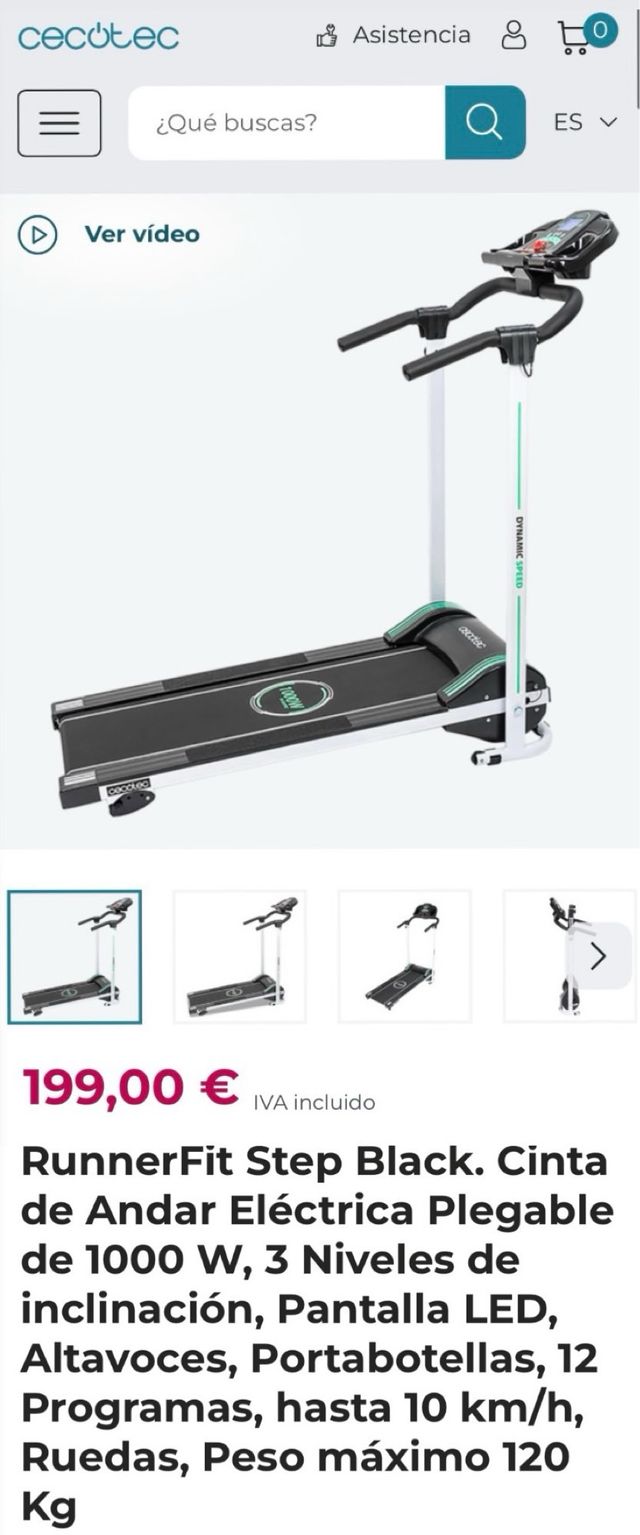 Cinta de correr - Cecotec 1000W