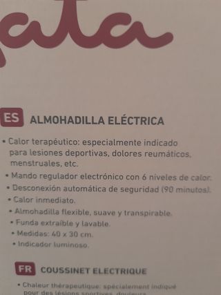 Almohadilla eléctrica Jata CT10 - 40x30cm