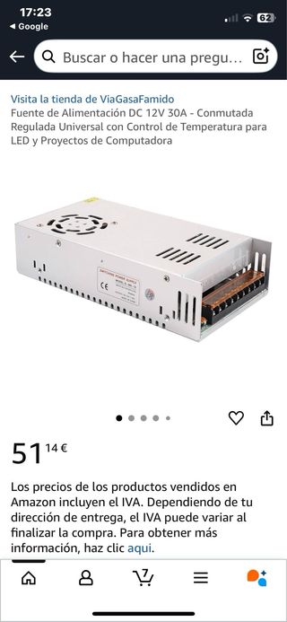 Fuente alimentación DC 12V 30A