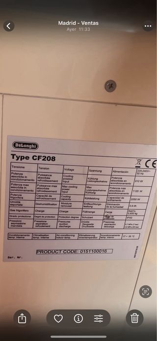 Aire acondicionado DeLonghi Pinguino CF208