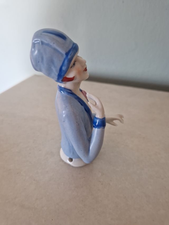 Half doll azul Art Nouveau