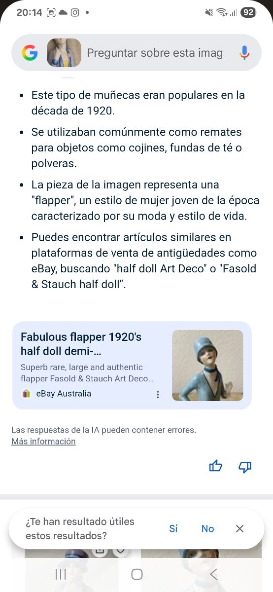 Half doll azul Art Nouveau