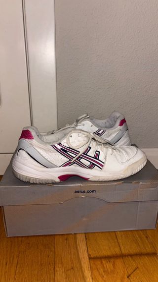 Zapatillas asics blancas y rosas