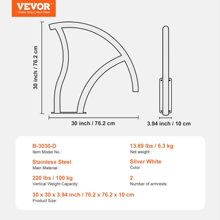 Corrimano per Piscina, Confezione 2, Ringhiera per