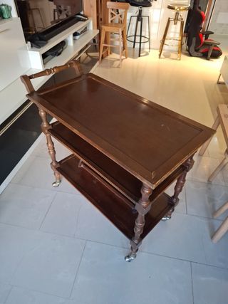 Carrito camarera vintage marron 90x79x43cm