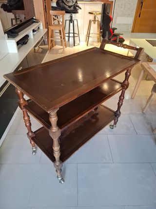 Carrito camarera vintage marron 90x79x43cm