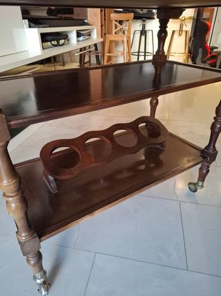 Carrito camarera vintage marron 90x79x43cm