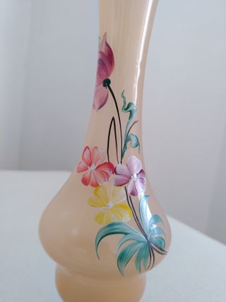 Vaso fiori vintage in vetro satinato color pesca