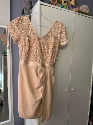 Vestido Shein beige, talla M