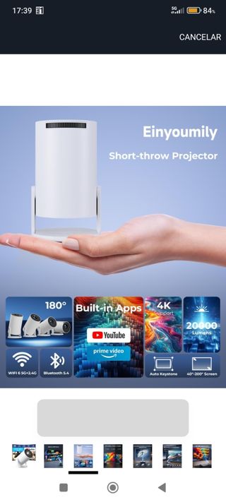 Min proyector LED blanco 4K nuevo a estrenar 