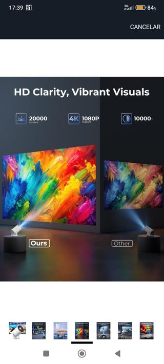 Min proyector LED blanco 4K nuevo a estrenar 