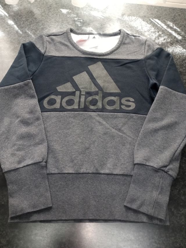 Sudadera Adidas Gris-Negra 14 años