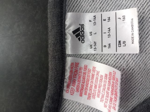 Sudadera Adidas Gris-Negra 14 años