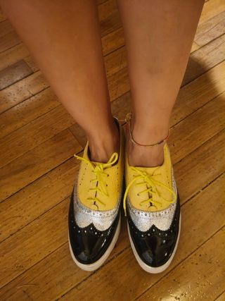 Zapatos plataforma amarillas, plteadas y negras 36