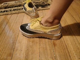 Zapatos plataforma amarillas, plteadas y negras 36