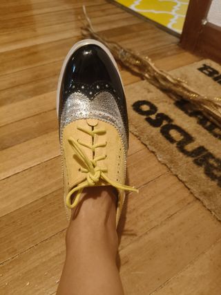 Zapatos plataforma amarillas, plteadas y negras 36