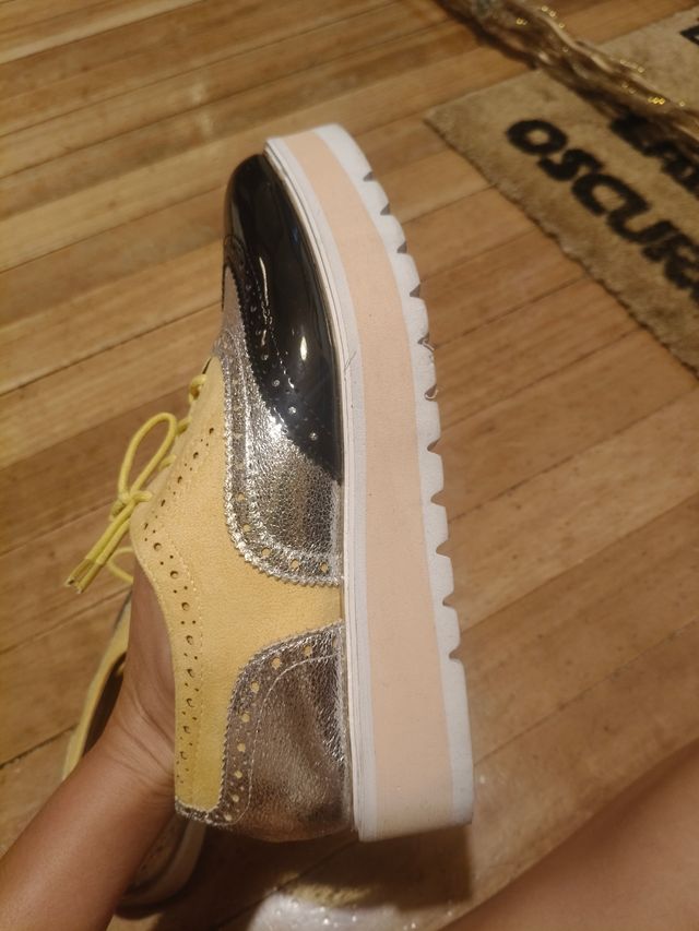 Zapatos plataforma amarillas, plteadas y negras 36
