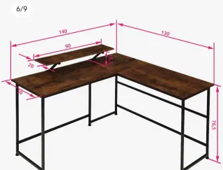 Escritorio esquinero - Madera y metal