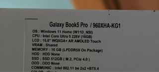 Samsung Galaxy Book5 Pro 16" i5 Ultra 16GB/512GB