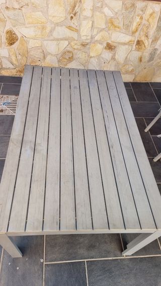 Mesa jardín metal gris