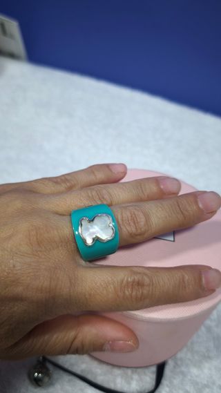 Anillo Tous - Oso nácar turquesa