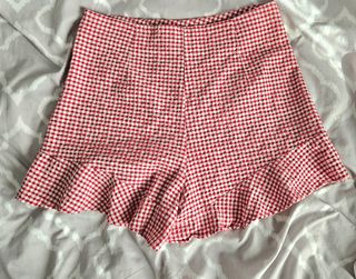 Shorts Zara cuadros vichy rojos