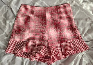 Shorts Zara cuadros vichy rojos