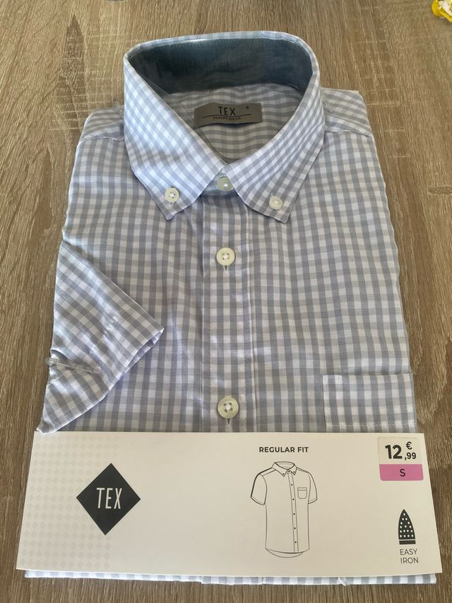 Camisa TEX cuadros gris - Talla S