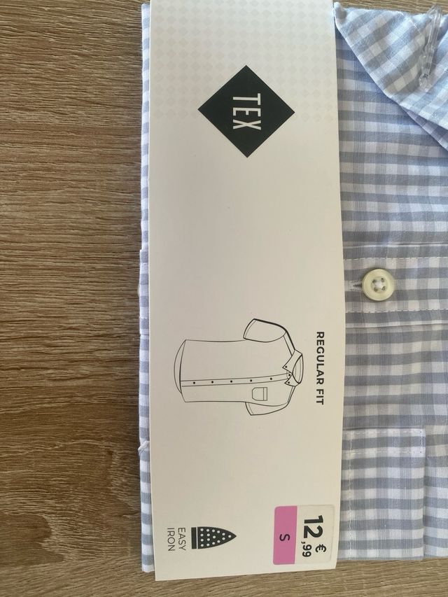 Camisa TEX cuadros gris - Talla S