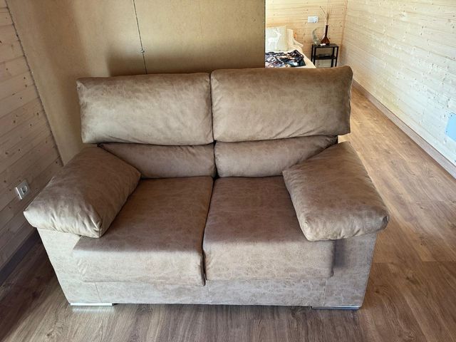 Sofá 2 plazas marrón - Piel sintética