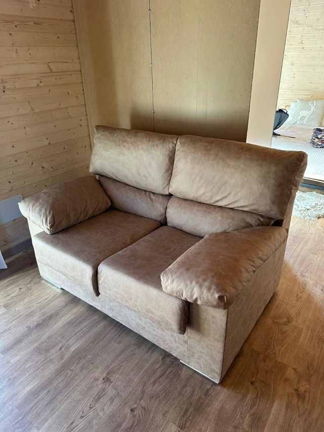 Sofá 2 plazas marrón - Piel sintética