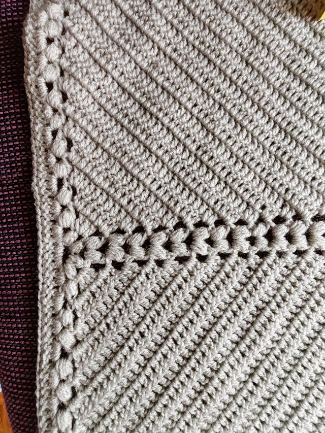 Chal gris a crochet - Talla única