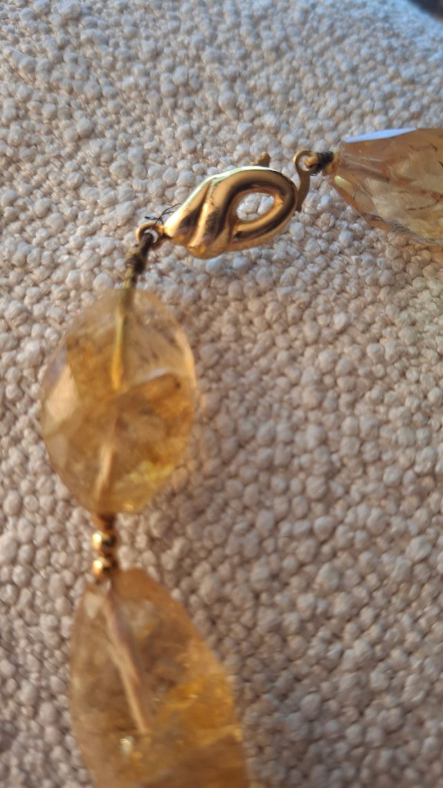 Collar Citrino Amarillo Dorado