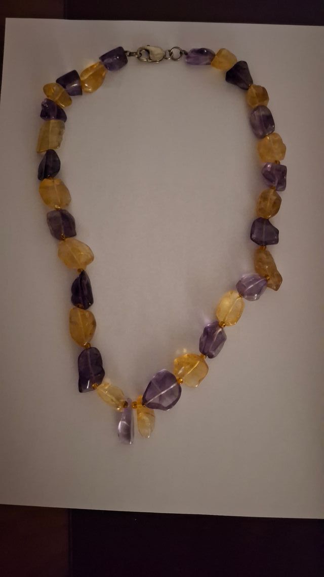 Collar Citrino Amarillo Dorado