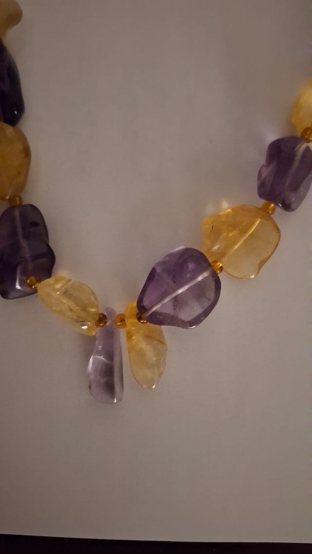 Collar Citrino Amarillo Dorado