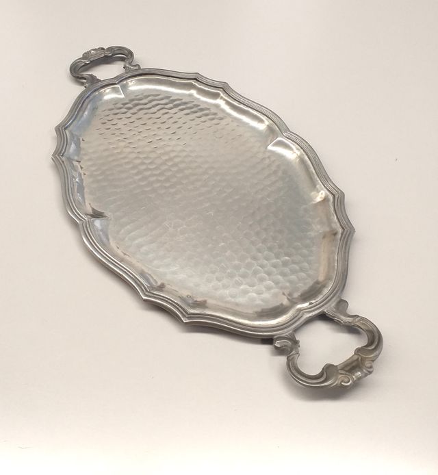 Vassoio ovale in peltro