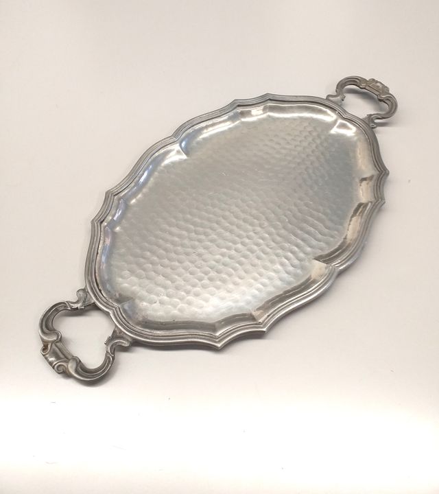 Vassoio ovale in peltro