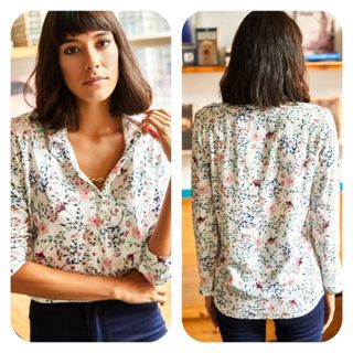Camisa blanca estampada T-40
