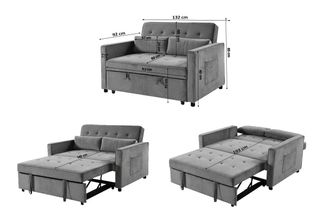 Rebaja sofá cama dos plazas con respaldo práctico
