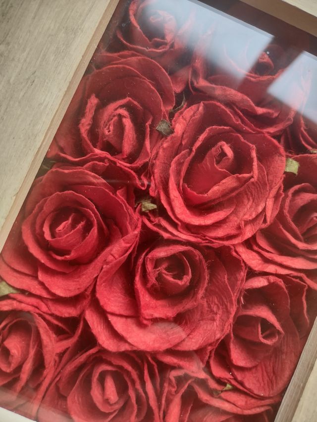Cuadro 3D con Rosas Rojas