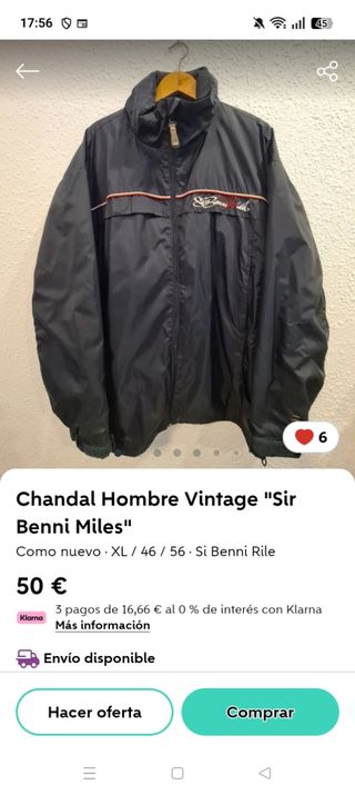 Chandal Hombre Vintage Sir Benni Miles XL