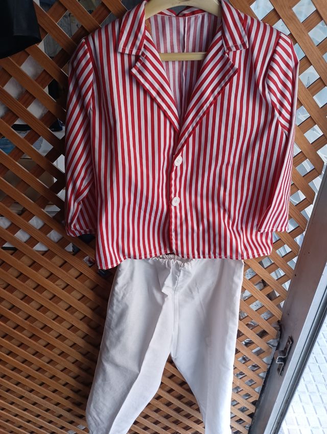 Disfraz niño Mary Poppins rayas rojas