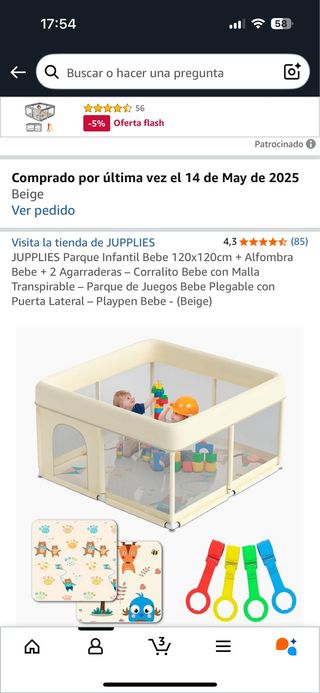 Parque Bebe 120x120 + Alfombra
