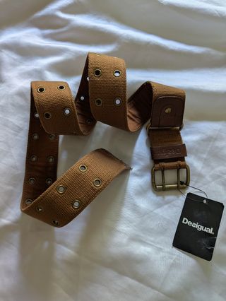 Cinturón Desigual algodón y piel unisex