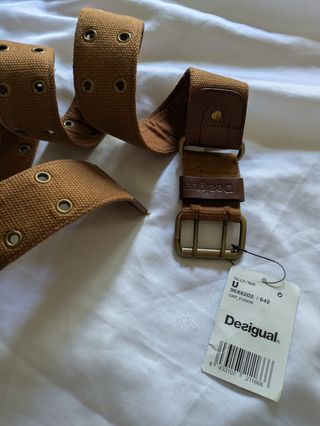 Cinturón Desigual algodón y piel unisex