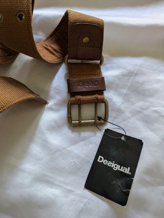 Cinturón Desigual algodón y piel unisex